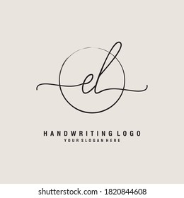 EL Initial handwriting logo template vector