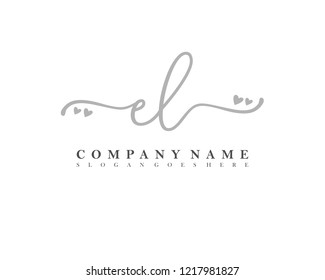 EL Initial handwriting logo vector