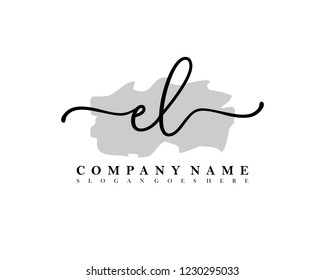 EL Initial handwriting logo vector