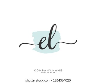 EL Initial handwriting logo vector