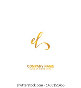 EL Initial handwriting logo vector