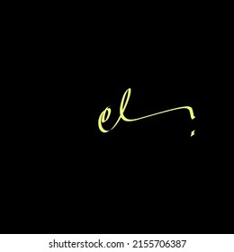 eL initial handwriting logo vector