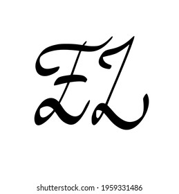 EL initial handwritten logo for identity