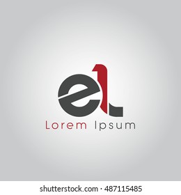 el initial letter linked lowercase logo. e and l vector template design.