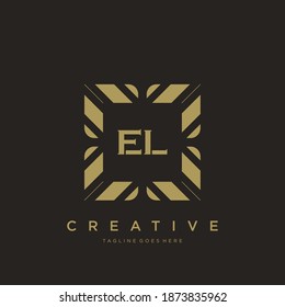 EL initial letter luxury ornament monogram logo template vector.