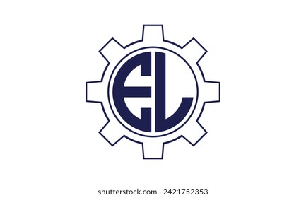 EL initial letter mechanical circle logo design vector template. industrial, engineering, servicing, word mark, letter mark, monogram, construction, business, company, corporate, commercial, geometric