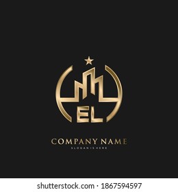 EL Initial Letter Real Estate Luxury house Logo Vector art for Business, Building, Architecture