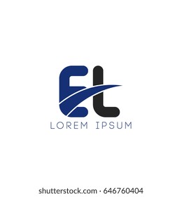 el initial letter uppercase logo blue and black
