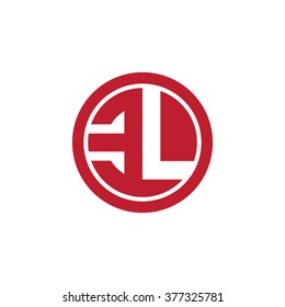 EL initial letters circle business logo red