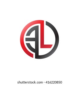 EL initial letters linked circle logo red black