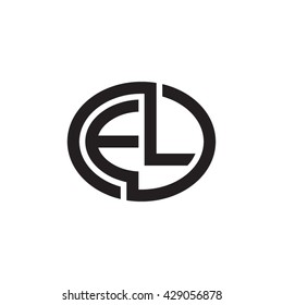 EL initial letters looping linked ellipse monogram logo