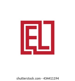 EL initial letters looping linked square logo red