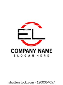 EL  Initial logo with circle template vector