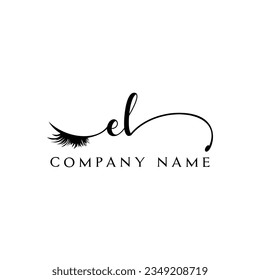 EL initial Logo lash logo eyelash vector modern