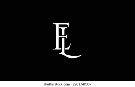 EL initial logo. White color vector