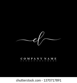 EL Initial luxury handwriting logo vector