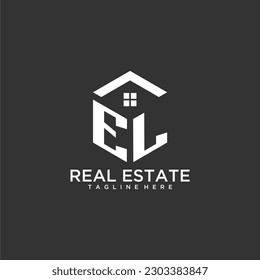 EL initial monogram logo for real estate with polygon shape creative design