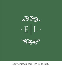 EL initial monogram wedding with creative design