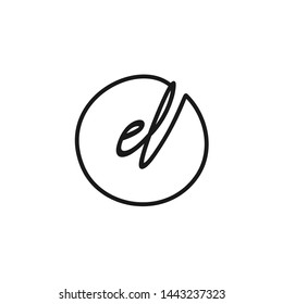 EL initial signature logo. handwriting logo template vector,