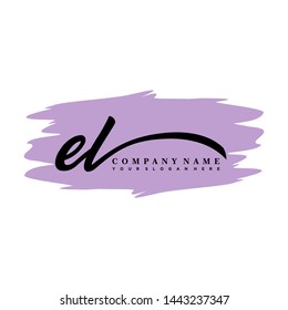 EL initial signature logo. handwriting logo template vector,
