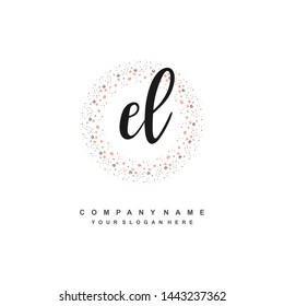 EL initial signature logo. handwriting logo template vector,