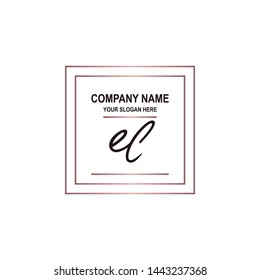 EL initial signature logo. handwriting logo template vector,