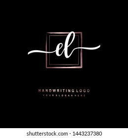 EL initial signature logo. handwriting logo template vector,