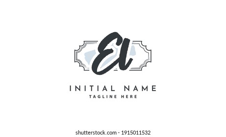 El Initials Handwriting Logo Vector Stock Vector (Royalty Free ...