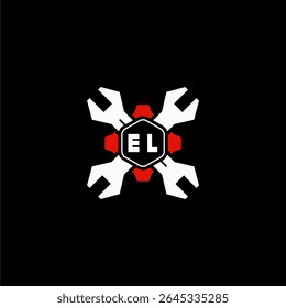 EL Initials Vektor Stok Otomotif Logo Design