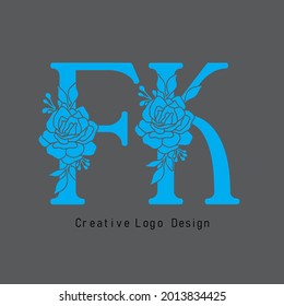 El Katana Alt Flo Medium DEMO Logo.Creative FK LETTER LOGO DESIGN.CREATRIVE COMPANY LOGO.