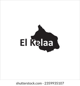 El Kelaa Morocco map and black letter design on white background
