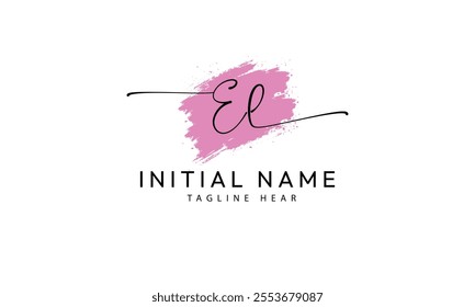 EL L E  initial signature logo template vector