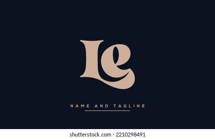 IE or EL, LE Abstract initial monogram letter alphabet logo