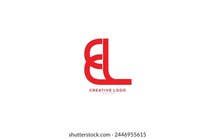 EL LE Abstract initial monogram letter alphabet logo design