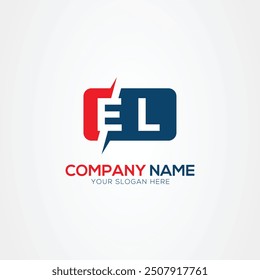 EL or LE Creative Modern Letters Logo Design Element