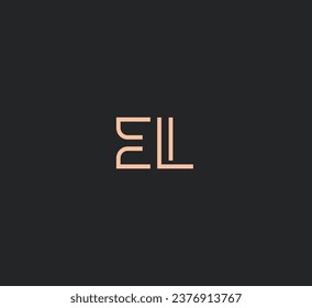 EL, LE letter logo design template elements. Modern abstract digital alphabet letter logo.