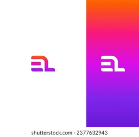 EL, LE letter logo design template elements. Modern abstract digital alphabet letter logo.