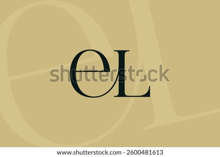 EL or LE letter logo icon design. Classic style luxury initials monogram.