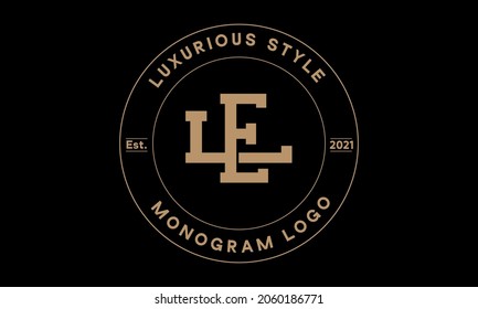 el OR le monogram abstract emblem vector logo template
