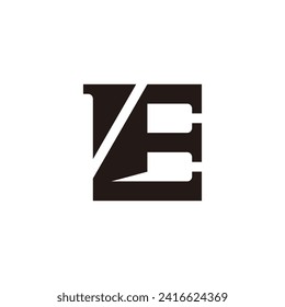 EL LE Monogramm Logo. EL LE Initiallogo mit einfachem und starkem Stil in Schwarz