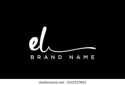 EL letter beauty handwriting vector logo. 