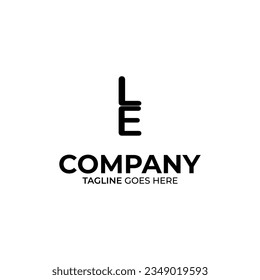EL Letter Logo Design Black anda White