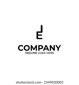 EL Letter Logo Design Black anda White