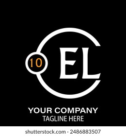 EL Letter Logo Design. Black Background.