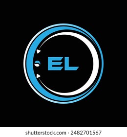EL-Buchstaben-Logo-Design mit einer kreisförmigen EL-Logo-Design. EL-Buchstabe Logo kreatives Design. EL einzigartiges Design.