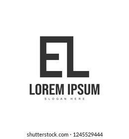 EL Letter logo design. Initial letter logo template design