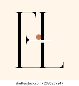 EL letter logo design on luxury background