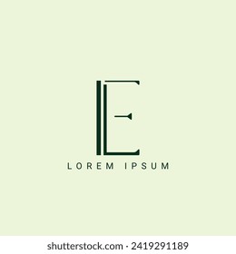 Plantilla de vectores de diseño de logotipo de carta EL. Alfabetización Letra Inicial El Diseño Logotipo Con Reflejo Brillante Ilustración Comercial
