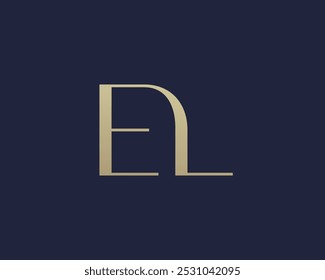 EL letter logo icon design. Classic style luxury initials monogram.