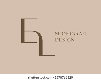 EL letter logo icon design. Classic style luxury initials monogram.